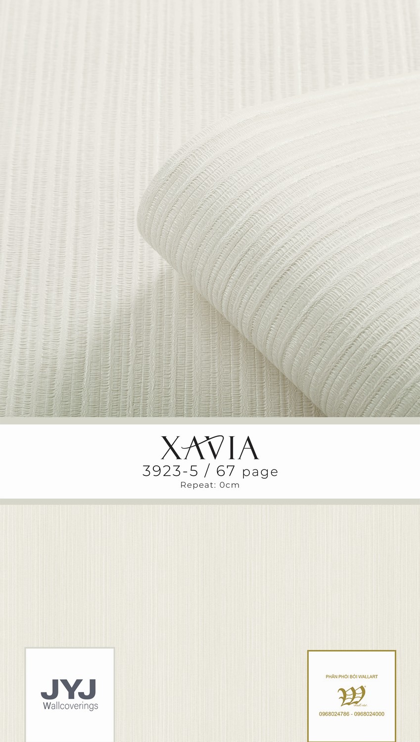 Giấy dán tường vân tăm dọc màu be Xavia 3923-5